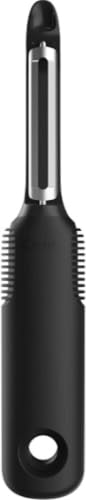 OXO Good Grips Swivel Vegetable Peeler with Soft Comfortable Handle - Black | Soft Non-Slip Grip on Handle, Built-in Potato Eye Remover, Rust Proof, Peels Vegetables and Fruits with Ease