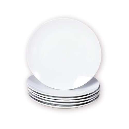 Miicol Small Dessert Plates Set of 6, Ceramic White Appetizer Plates 6 Inch | Mini Porcelain Serving Plate for Cake, Bread, Salad, Snack