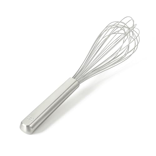 Calphalon Prime 8-Inch Balloon Whisk, Stainless Steel Kitchen Whisk for Eggs, Batter & Small Batch Mixing, Heavy-Gauge Wire Whip with Weighted Handle for Control