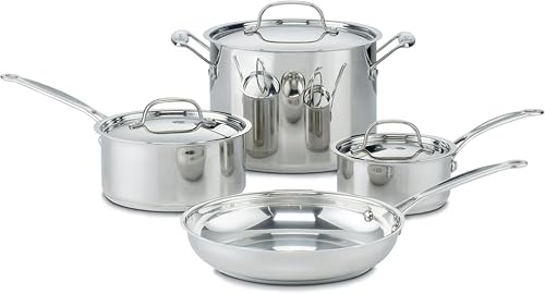 Cuisinart Chef's Classic Stainless Steel Pots and Pans Set, 7 pc, 77-7P1