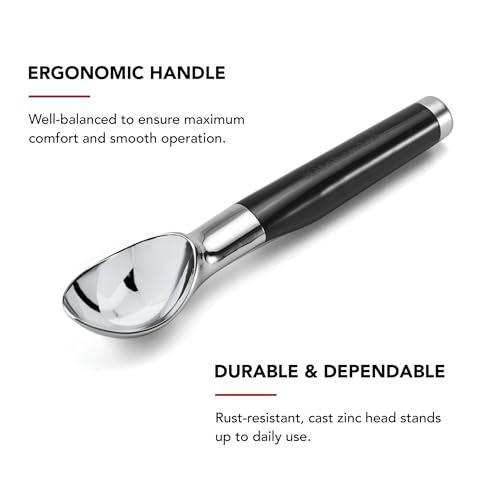 KitchenAid Classic Ice Cream Scoop, 8.6 inches, Black