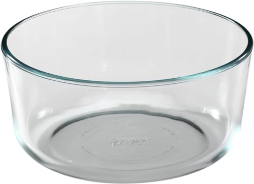 Pyrex 7203 7-Cup Glass Bowls and 7402-PC Blue Lids (2-Pack) - Made in USA | BPA-Free Plastic | Secure Seal | Non-Porous Material | Stackable Design | Refrigerator Safe