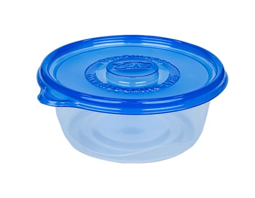 Glad GladWare Big Bowl Food Storage Containers, Large Round, 48 Oz, 3 Count | Lock-tight seal for soups, salads, and meal prep in a large round format, microwave and dishwasher safe