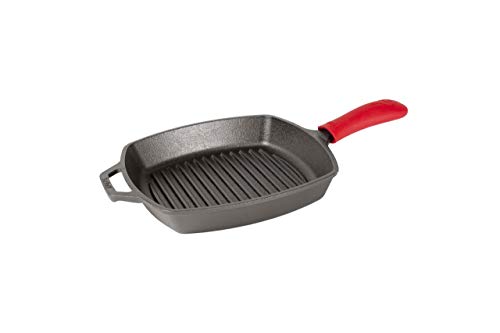 Lodge Silicone Hot Handle Holder for 9 Inch and Larger Skillets, Red | Heat-Resistant Cast Iron Skillet Handle Cover, Dishwasher-Friendly Silicone Grip Sleeve, Reusable Accessory