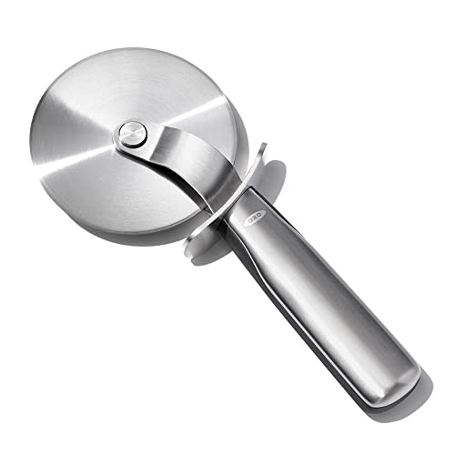 OXO Steel 4 in Pizza Wheel | Pizza Cutter, Stainless Steel Blade, Thumb Guard, Cut Clean Slices, Dishwasher Safe, Kitchen Essentials