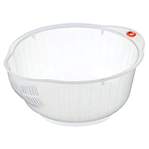 Inomata Plastic Japanese Rice Washing Bowl with Strainer, 2 quart | Strainer