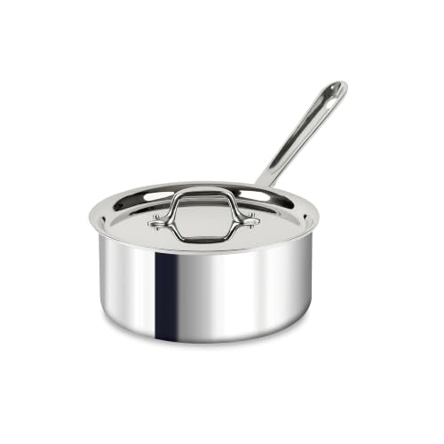 All-Clad - 8701004398 All-Clad 4203 Stainless Steel Tri-Ply Bonded Dishwasher Safe Sauce Pan with Lid / Cookware, 3-Quart, Silver -