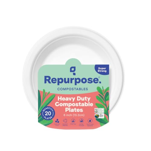 Repurpose, 6" Eco-Dessert Plates, 20 Count | Compostable