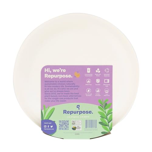 Repurpose Compostable 9 Inch Plates 20 Count, 20 CT