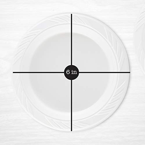 100 Count Disposable 6 Inch White Plastic Dessert Plates