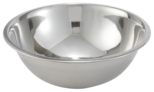 Winco 8 qt Stainless Steel Mixing Bowl | Dishwasher safe, Heavy-duty, Reinforced rim, Great for Salads, Sides, Pasta and Shared Dishes