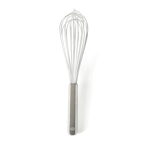 Calphalon Prime 8-Inch Balloon Whisk, Stainless Steel Kitchen Whisk for Eggs, Batter & Small Batch Mixing, Heavy-Gauge Wire Whip with Weighted Handle for Control