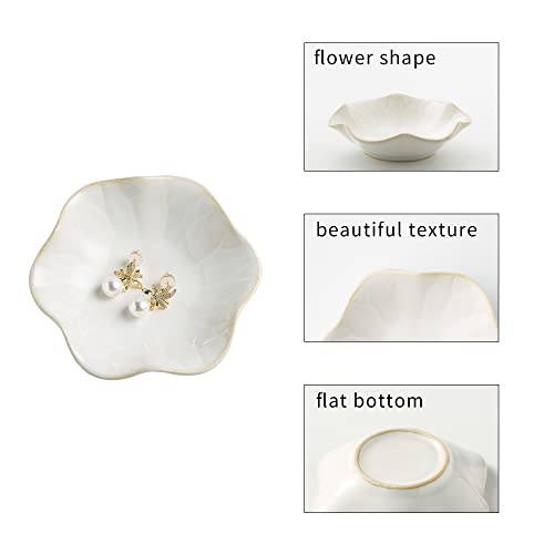 BEUNAIZER Jewelry Dish Tray, Ring Dish, Ceramic Trinket Tray, Key Bowl | Decorative plate style keeps earrings, necklaces and small items easy to see, suited for friends, daughters and mothers.