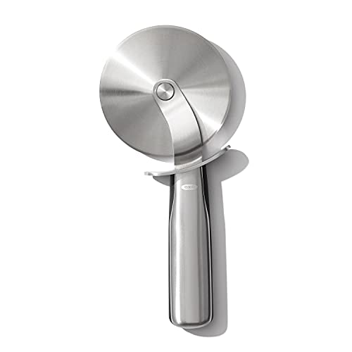 OXO Steel 4 in Pizza Wheel | Pizza Cutter, Stainless Steel Blade, Thumb Guard, Cut Clean Slices, Dishwasher Safe, Kitchen Essentials