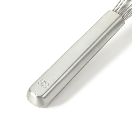 Calphalon Prime 8-Inch Balloon Whisk, Stainless Steel Kitchen Whisk for Eggs, Batter & Small Batch Mixing, Heavy-Gauge Wire Whip with Weighted Handle for Control