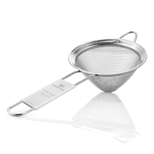 Homestia 304 Stainless Steel Fine Mesh Strainer, Sieve Sifter For Tea, Food | 3.3'' Kitchen Small Strainer Fine Mesh, Sieve Filter for Tea, Fruits, Juicing, Drinks, Coffee, Cone Cocktail Bar Strainer