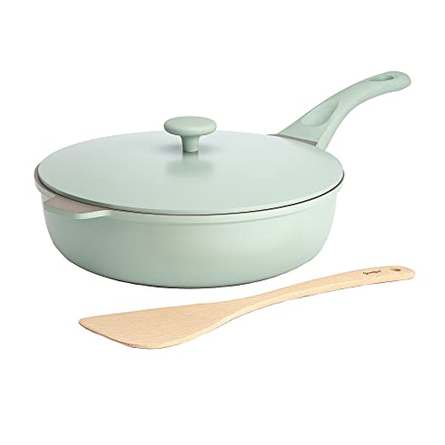 Goodful All-in-One Pan, Multilayer Nonstick Cookware Set, High-Performance Construction, Multipurpose Design Replaces Multiple Pots and Pans, Dishwasher Safe, 11-Inch, 4.4-Quart Capacity, Sage Green