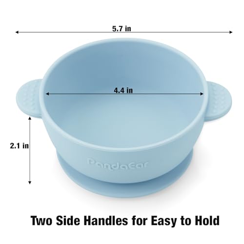 PandaEar 3 Pack Baby Bowls with Suction| Stay Put Silicone Food Bowl for Babies Kids Toddlers Infants| Food Grade Soft Safe BPA-Free Silicone (Multi-Color)