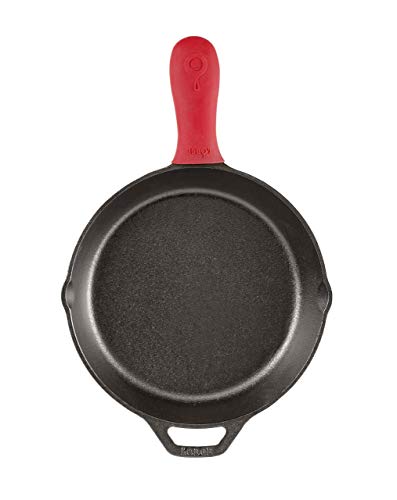Lodge Silicone Hot Handle Holder for 9 Inch and Larger Skillets, Red | Heat-Resistant Cast Iron Skillet Handle Cover, Dishwasher-Friendly Silicone Grip Sleeve, Reusable Accessory