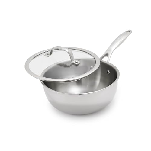 GreenPan Valencia Pro 2.5QT Tri-Ply Stainless Steel Chef’s Pan with Lid