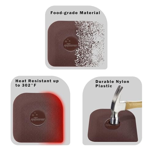 Pan Scraper, 5 Pcs Pot & Dish Scraper Plastic, Sturdy Scraper Kitchen Tool | Pot Scraper Non Scratch for Cast Iron, Pot and Pan Cleaning, Food Scraper for Dishes, Home & Apartment Essentials