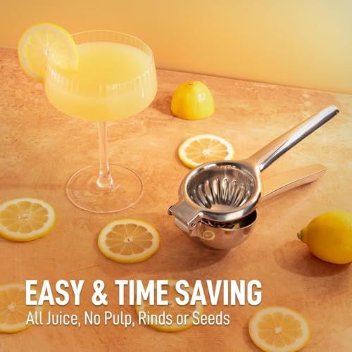 Lemon Squeezer Stainless Steel with Premium Quality Heavy Duty Solid Metal Squeezer Bowl - Large Manual Citrus Press Juicer and Lime Squeezer Stainless Steel - by Zulay Kitchen
