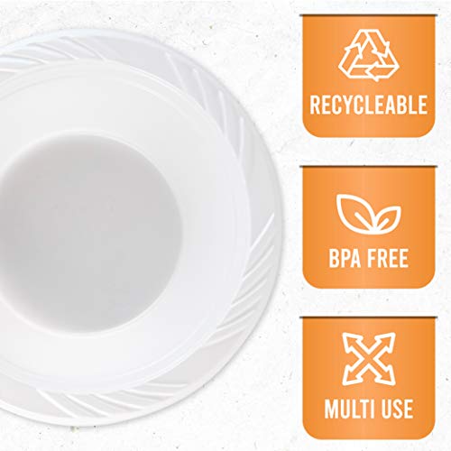 100 Count Disposable 12 ounce White Plastic Soup Bowls