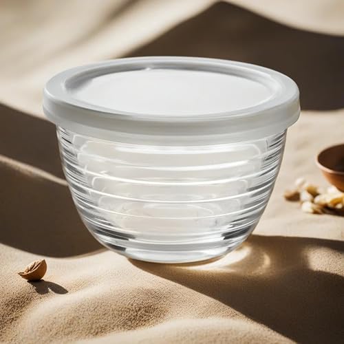 Le’raze 16pc Set of Small Glass Prep Bowls with Airtight Lids, Custard Cups | 8oz, Stackable, Durable, Dishwasher Safe, Freezer Safe, 100% Food Grade, Lead and BPA Free, Secure Packaging, Eco-Friendly