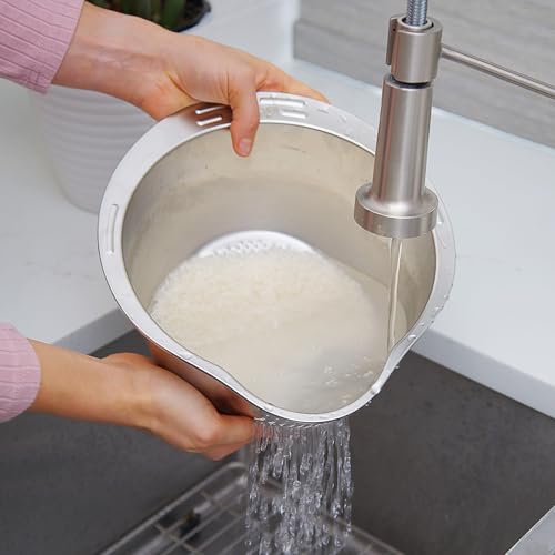 Joyce Chen Stainless Steel Rice Strainer Bowl Rice Washer Colander