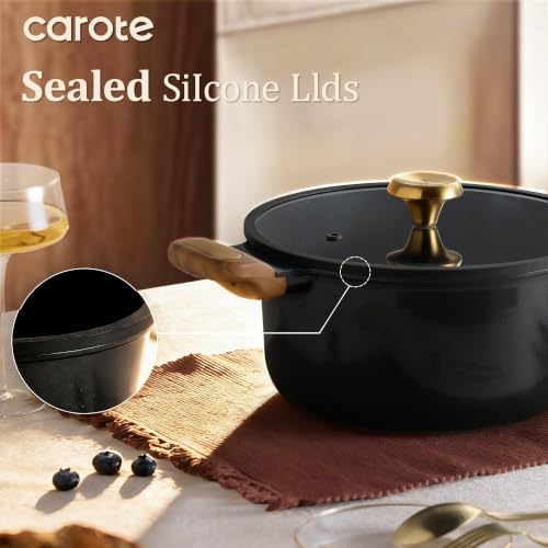 CAROTE 31pcs Ceramic Cookware Sets, Pots and Pans Set, with Wok
