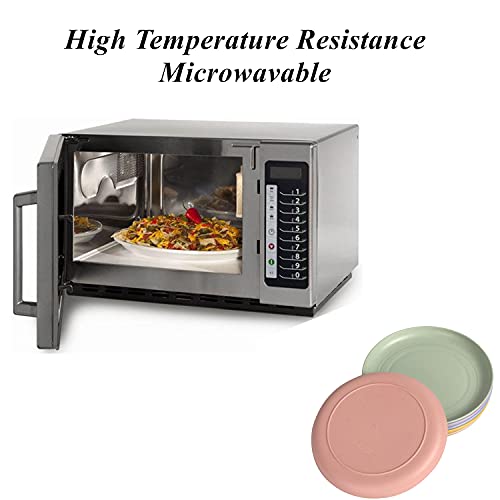 CAMBUY Wheat Straw Plates 6 Pack 5.9 Inch Small Appetizer Plate Set | Unbreakable Lightweight Reusable Dishwasher & Microwave Safe Daily Use Dinner Dishes for Kitchen Outdoor Camping