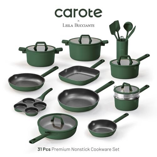CAROTE 31pcs Pots and Pans Set, Nonstick Cookware Set