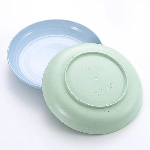 LRUUIDDE Unbreakable Cereal Dinner Plate, 9 Inch Wheat Straw Deep Reusable Plastic, Lightweight Salad Kids for Kitchen Camping BPA FREE Dishwasher Safe