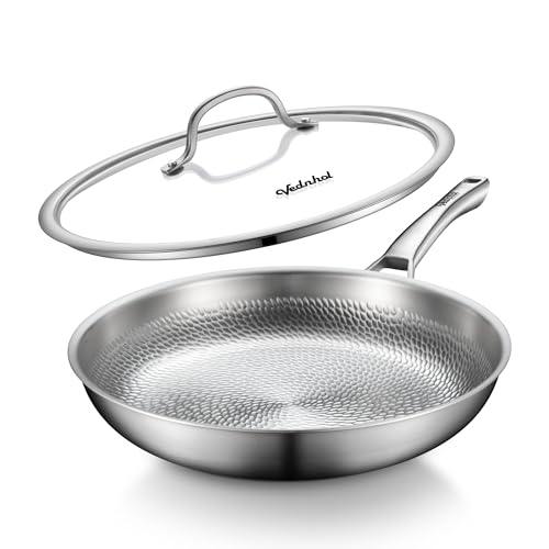Titanium Pans for Cooking, 12 Inch Non-Toxic Frying Pan with Lid