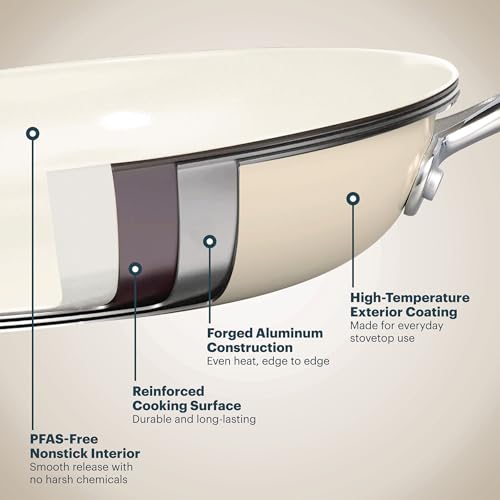 Pyrex 8-Piece Ceramic Cookware Set, Pots and Pans with Lids & Handles