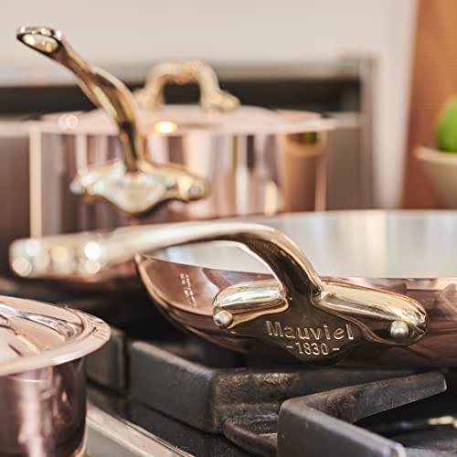 Mauviel M'Heritage 150 B 1.5mm Polished Copper & Stainless Steel 12-Piece Cookware Set With Brass Handles, Made In France
