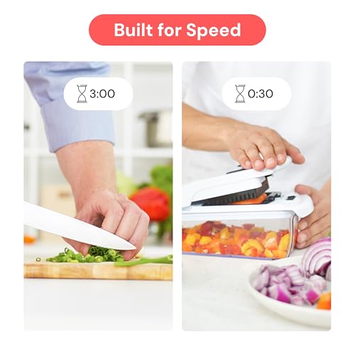 Fullstar Pro Original Vegetable Chopper & Spiralizer, All-in-1 Kitchen Tool | Multi-Blade Veggie Chopper, 5-Cup Container Onion & Food Cutter Dicer Spiralizer Dishwasher Safe Kitchen Gadgets & Essentials