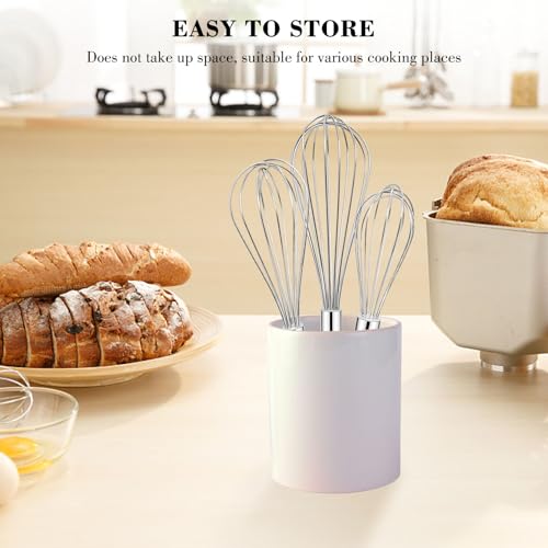 NileHome 3-Pack Stainless Steel Whisk Set, Kitchen Utensils for Cooking | Food-grade Material,Dishwasher Safe,8in+10in+12in,Easy to Clean and Store,Perfect for Cooking,Whisking and Blending