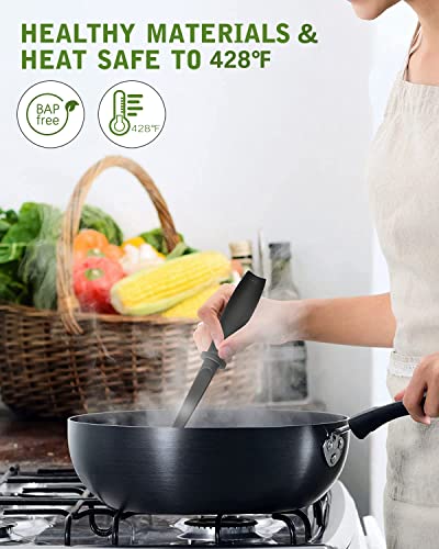 Upgrade Meat Chopper Hamburger Masher Ground Beef Smasher Utensil Mix Tool | Premium Heat Resistant Meat Masher, Nylon Potato Mashers Beef Smasher, Dishwasher Safe Non Stick Mix & Chop Tool Gift, Black