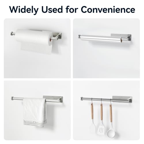 Paper Towel Holder,Self-Adhesive or Drilling， Brushed Nickel, 1 Pack | SUS304 Stainless Steel,Kitchen Roll Dispenser Under Cabinet，Wall Mounted Rack