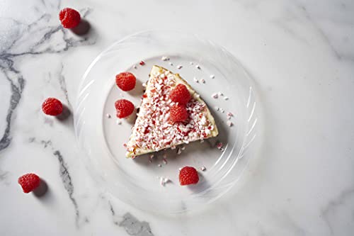 Munfix 6 Inch Clear Plastic Dessert Plates Set 200 Bulk Pack Disposable | Cake Plates for Dessert & Appetizers, Parties, BBQ, Picnic Party, Travel and Events, Microwavable Recyclable