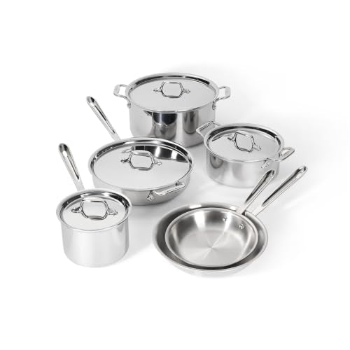 All-Clad D3® Stainless Steel Cookware Set, 10-Piece, Made in the USA
