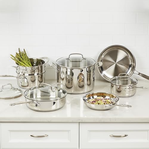Cuisinart Chef's Classic Stainless Steel Pots and Pans Set, 11 pc, 77-11G