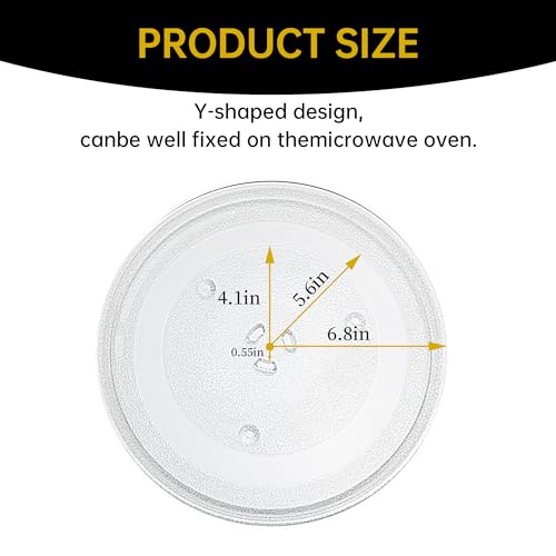 Rotaglass 13.5" Microwave Glass Turntable Plate, 13.5" / 34.3cm Microwave Tray Replacement Glass Plate, Glass Tray Replacement for LG,Samsung，GE, Magic Chef, Hotpoint, Panasonic, Kenmore, etc