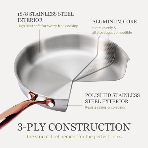 CAROTE 30 PCS Tri-Ply Stainless Steel Cookware Set Pots and Pans Set