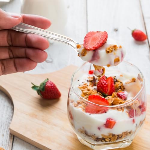 Dealusy 100 Count Clear Plastic Spoons Disposable | BPA-Free, Heat Resistant, Solid and Durable Disposable Spoons Heavy Duty Bulk, Premium Spoons for Party Supply