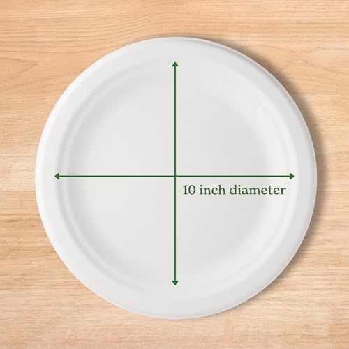 Caboo Disposable Bamboo Paper Plates, 125 Pack of 10 Inch Sturdy Biodegradable Plates, Compostable Plate, Microwave Safe Party Plate, Eco Friendly Alternative to Plastic