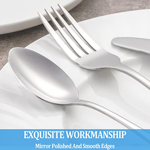 MUTNITT Dinner Spoon Set,16 Pcs 7.3" Tablespoons,Premium Food Grade Stainless Steel Spoons,Durable Metal Spoon,Tablespoon,Silverware Spoons Only,Mirror Finish & Dishwasher Safe,Use for Home,Restaurant