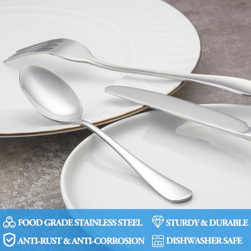 MUTNITT Teaspoon Set,16 Piece 6.7" Spoons Silverware, Premium Food Grade Stainless Steel Tea Spoons, Durable Small Spoon, Good Teaspoons, Kitchen Dessert Spoon Set, Mirror Finish & Dishwasher Safe