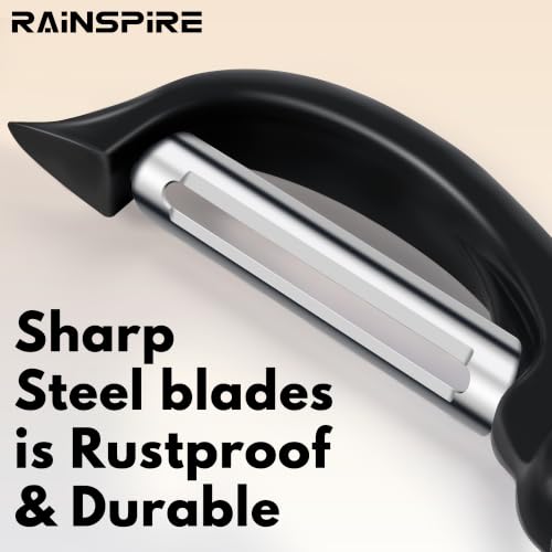 Swivel Vegetable Peeler Comfort Handle Sturdy Long-Lasting 1Pcs Black | Dishwasher Safe Gift for Cooks Potato Peeler for Kitchen Carrot Peeler Fruit Veggie Peeler Sharp Stainless Steel Blades
